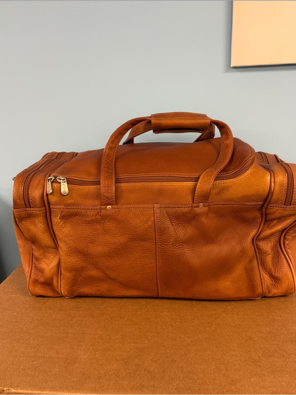 Classic Leather Carry-All Duffel Bag in Cognac